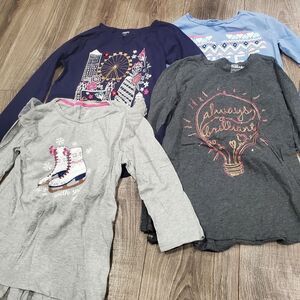 Girls Gymboree Long Sleeve Tees - Graphic Adventure Set